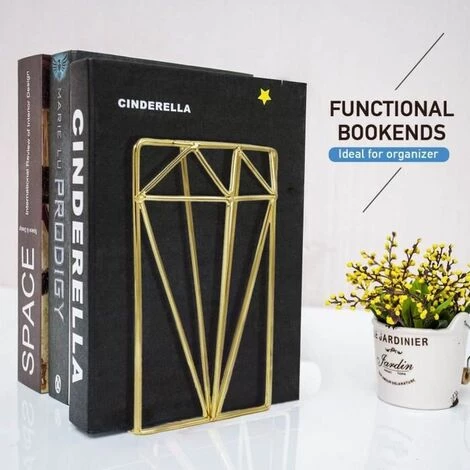 Extrémités De Livres, En Métal, Support Pour étagères, Design Artistique Géométrique FUIENKO 6 Extrémités De Livres, En Métal, Support Pour étagères, Design Artistique Géométrique FUIENKO – Image 4