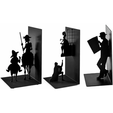 Serre-Livres En Métal,Support De Livre De Personnage En Fer,Noir FUIENKO 6 Serre-Livres En Métal,Support De Livre De Personnage En Fer,Noir FUIENKO – Image 4