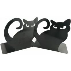 Serre-livres Décoratifs En Métal En Forme De Chat Persan,Noir FUIENKO -Petit rangement Soldes Magasin 64122125 3