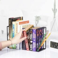 Serre-livres Décoratifs Sriwatana Pour étagères,antidérapants Et Anti-rayures(noir) FUIENKO -Petit rangement Soldes Magasin 64122137 4