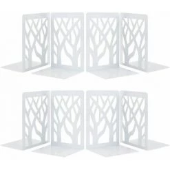 De Serre-livres Pour étagères,bureau,décoration D'intérieur,en Métal,blanc,4PCS FUIENKO