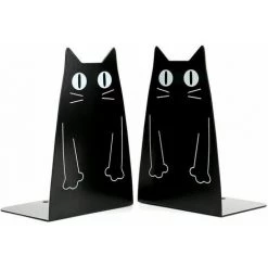 Chat Serre-livres En Métal,étagère Grille Support De Livre,noir FUIENKO -Petit rangement Soldes Magasin 64122142 4