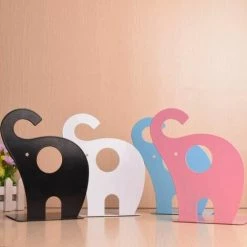 Serre-livres éléphant Mignon Antidérapant Décoratif En Métal (bleu) FUIENKO -Petit rangement Soldes Magasin 64122150 4