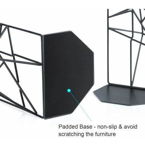 Serre-Livres En Fer Pour Bureau, Bibliothèque Ou Maison, Noir FUIENKO 6 Serre-Livres En Fer Pour Bureau, Bibliothèque Ou Maison, Noir FUIENKO – Image 4