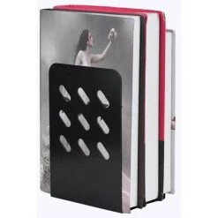 Serre-livres,en Métal Noir De Style Simple,structure En Métal Solide,antidérapants FUIENKO -Petit rangement Soldes Magasin 64122163 4