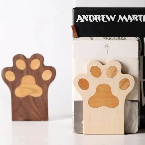 Serre Livre Pierre En Bois Massif Patte De Chat Extrémités Art Créatif FUIENKO 6 Serre Livre Pierre En Bois Massif Patte De Chat Extrémités Art Créatif FUIENKO – Image 4