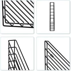 ARC-EN-CIéL Triangle Étagère à Livres Pour Présentoir D'Entrée, Étagères à Livres Murales En Fer Pour Organisateur De Crèche, Étagère De Rangement Murale En Métal, Titulaire Du Fichier, Porte Revues (Noir, 23*5*23cm) Arcenciél -Petit rangement Soldes Magasin 64127350 4