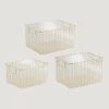 Lot De 3 Paniers De Rangement Heynner SKLUM Fer - Doré -Petit rangement Soldes Magasin 64178518 1