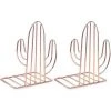 LTS FAFA Serre-livres Décoratifs De Cactus En Métal Créatif, Support De Livre De Bibliothèque En Métal -Petit rangement Soldes Magasin 64192101 1