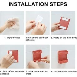 PESCE Lvjkes Télécommande Boîte De Rangement Murale, 4 Pièces Boîte De Rangement à Télécommande, Télécommande Boîte De Rangement Murale Divers, Pour Téléviseurs Et Climatiseurs Téléphone -Petit rangement Soldes Magasin 64344335 4