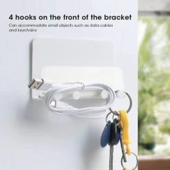 PESCE Support Mural En Plastique PP Pour Téléphone Portable Et Tablette En Plastique PP Pour Smartphone Blanc -Petit rangement Soldes Magasin 64344359 4