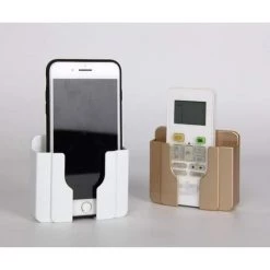 PESCE 2 Pcs Support Mural Pour Téléphone - Support De Rangement Mural Pour Boîte De Rangement Pour Télécommande De Téléphone (Blanc + Doré) -Petit rangement Soldes Magasin 64380886 3