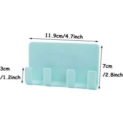 PESCE 2 Pièces Support De Téléphone Portable Mural, Support De Télécommande Mural, Support De Clé Auto-Adhésif PP Avec Quatre Crochets Pour Smartphone, Télécommande, Chapeaux (2 Couleurs) -Petit rangement Soldes Magasin 64392228 3