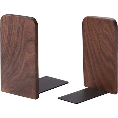 DONTODENT Serre-livres Pour Le Bureau, étagère Décorative En Bois Pour Serre-livres, Serre-livres Antidérapants Pour Tenir Un Livre (1 Paire - Noyer) Jiujiuso 3 DONTODENT Serre-livres Pour Le Bureau, étagère Décorative En Bois Pour Serre-livres, Serre-livres Antidérapants Pour Tenir Un Livre (1 Paire - Noyer) Jiujiuso
