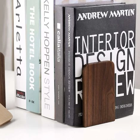 DONTODENT Serre-livres Pour Le Bureau, étagère Décorative En Bois Pour Serre-livres, Serre-livres Antidérapants Pour Tenir Un Livre (1 Paire - Noyer) Jiujiuso 5 DONTODENT Serre-livres Pour Le Bureau, étagère Décorative En Bois Pour Serre-livres, Serre-livres Antidérapants Pour Tenir Un Livre (1 Paire - Noyer) Jiujiuso – Image 3