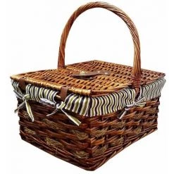 OKAFFAREFATTO Panier Pique-nique Rectangulaire En Osier Doublé Avec Couvercle -Petit rangement Soldes Magasin 64459676 4