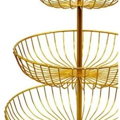 Corbeille à Fruits à Trois Niveaux En Métal Pour Comptoir De Rangement Domestique Golden- Thsinde 9 Corbeille à Fruits à Trois Niveaux En Métal Pour Comptoir De Rangement Domestique Golden- Thsinde -Petit rangement Soldes Magasin 64464881 3