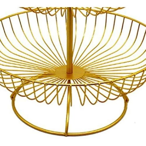 Corbeille à Fruits à Trois Niveaux En Métal Pour Comptoir De Rangement Domestique Golden- Thsinde 7 Corbeille à Fruits à Trois Niveaux En Métal Pour Comptoir De Rangement Domestique Golden- Thsinde – Image 5