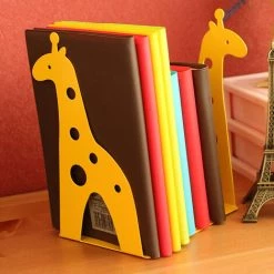 MERéTéET Serre-livres En Fer Antidérapant En Forme De Girafe - 21 Cm - Pour Enfants, Bibliothèque, école, Bureau, Maison - Jaune 1 Paire，KoleZy -Petit rangement Soldes Magasin 64501778 5
