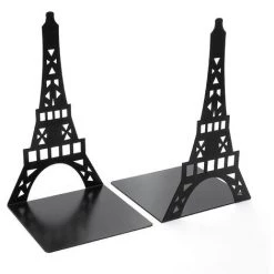 MERéTéET 1 Paire De Serre-livres Décoratifs En Forme De Tour Eiffel, En Métal - Pour étagère, Bureau Serre-livres Pour étagères, Serre-livres Pour étagères,serre-livres En Métalnoir，KoleZy -Petit rangement Soldes Magasin 64504387 3