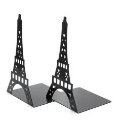 MERéTéET 1 Paire De Serre-livres Décoratifs En Forme De Tour Eiffel, En Métal - Pour étagère, Bureau Serre-livres Pour étagères, Serre-livres Pour étagères,serre-livres En Métalnoir，KoleZy -Petit rangement Soldes Magasin 64504387 4