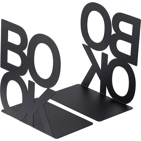 MERéTéET 1 Paire,Home Serre-livres Pour étagère, Pour Bureau, école, Chambre, Salon, Motif Livre Couleur Noir, Dimensions (Noir),KoleZy 4 MERéTéET 1 Paire,Home Serre-livres Pour étagère, Pour Bureau, école, Chambre, Salon, Motif Livre Couleur Noir, Dimensions (Noir),KoleZy – Image 2