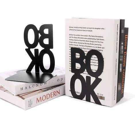 MERéTéET 1 Paire,Home Serre-livres Pour étagère, Pour Bureau, école, Chambre, Salon, Motif Livre Couleur Noir, Dimensions (Noir),KoleZy 5 MERéTéET 1 Paire,Home Serre-livres Pour étagère, Pour Bureau, école, Chambre, Salon, Motif Livre Couleur Noir, Dimensions (Noir),KoleZy – Image 3