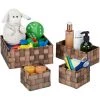 Relaxdays Paniers De Rangement, Lot De 4, 3 Tailles, Corbeille Effet Bois, Tressé, Armoire Et étagère, Plastique, Marron -Petit rangement Soldes Magasin 64506849 1
