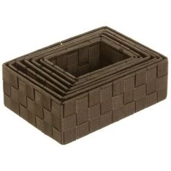 ZEN ET ETHNIQUE Set De 7 Panières Déco - Marron 6 ZEN ET ETHNIQUE Set De 7 Panières Déco - Marron -Petit rangement Soldes Magasin 64515855 2