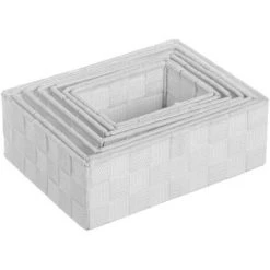 ZEN ET ETHNIQUE Set De 7 Panières Déco - Blanc -Petit rangement Soldes Magasin 64518952 2