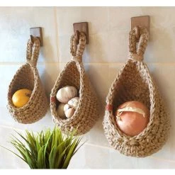 MERKMAK Corbeilles Murales Suspendues Pour Fruits Et Legumes, Panier De Cuisine Suspendu De Style Fermier 1 Pc S 16 X 23 X 11.5 Cm -Petit rangement Soldes Magasin 64530116 4