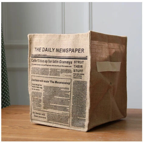 THSINDE Boîte De Rangement Pliable En Jute Grand Sac De Rangement Pour Vêtements Sous-vêtements Organisateur De Panier De Jouets Pour Hôtel 2 Pièces (D) 4 THSINDE Boîte De Rangement Pliable En Jute Grand Sac De Rangement Pour Vêtements Sous-vêtements Organisateur De Panier De Jouets Pour Hôtel 2 Pièces (D) – Image 2