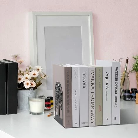 HABIENTôT Serre-Livre En Métal Pour Livres,Anti-Rayures Porte-Livres Pour Bureau, Ecole Et Maison, Séparateurs De Livres, CD, Porte-Dossier Pour Bureaux (2) Noir,Oi-FRIS 6 HABIENTôT Serre-Livre En Métal Pour Livres,Anti-Rayures Porte-Livres Pour Bureau, Ecole Et Maison, Séparateurs De Livres, CD, Porte-Dossier Pour Bureaux (2) Noir,Oi-FRIS – Image 4