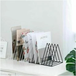 Dontodent Porte-revues Porte-disque, Support De Rangement En Fer De Bureau étagère Multifonction Triangle Fichier Organisateur Décor Bureau à Domicile -Petit rangement Soldes Magasin 64860809 3