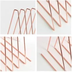 QERSTA Porte Revues En Or Rose, Organisateur De Fichiers Triangle, Porte Revues étagère à Livres, Serre Livres En Métal, Pour Le Bureau à Domicile Livres Magazine Et Journaux -Petit rangement Soldes Magasin 64903043 3