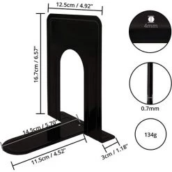 Belle Serre Livre En Métal Noir (Lot De 3),Cale Livre Et CDs Anti -Dérapant - Presse Livre Pour Étagères, Bureau, Bibliothèque, Maison Et Écoles 56Vingt 8 Belle Serre Livre En Métal Noir (Lot De 3),Cale Livre Et CDs Anti -Dérapant - Presse Livre Pour Étagères, Bureau, Bibliothèque, Maison Et Écoles 56Vingt -Petit rangement Soldes Magasin 64937993 2