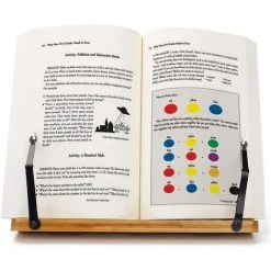 HEGUYEY Support De Livre En Bambou, Plateau De Support De Livre Réglable Wishacc Et Trombones De Page-bureau De Lecture De Livre De Cuisine Portable Robuste -Petit rangement Soldes Magasin 64943580 5