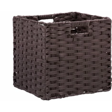Relaxdays Corbeille De Rangement Plastique Tressé, Panier Poignée étagère Organiseur Vintage, 31x32x30 Cm 4 Relaxdays Corbeille De Rangement Plastique Tressé, Panier Poignée étagère Organiseur Vintage, 31x32x30 Cm – Image 2