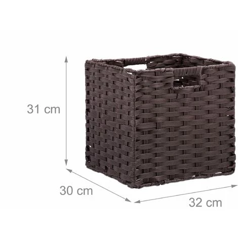 Relaxdays Corbeille De Rangement Plastique Tressé, Panier Poignée étagère Organiseur Vintage, 31x32x30 Cm 7 Relaxdays Corbeille De Rangement Plastique Tressé, Panier Poignée étagère Organiseur Vintage, 31x32x30 Cm – Image 5