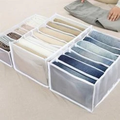 PESCE Boîte De Rangement De Tiroir Avec Compartiments Pour Jeans, Armoire, Tiroir, Cloison De Séparation En Maille, Pour Jean, Blanche, 7 grilles -Petit rangement Soldes Magasin 65263885 4