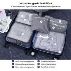 PESCE Ensemble D'organisateur De Bagages De Voyage 6 En 1, Organisateur De Valise, Organisateur De Voyage, Boîte à Vêtements Et Cosmétiques -Petit rangement Soldes Magasin 65263909 4