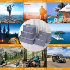 PESCE Ensemble D'organisateur De Bagages De Voyage 6 En 1, Organisateur De Valise, Organisateur De Voyage, Boîte à Vêtements Et Cosmétiques -Petit rangement Soldes Magasin 65263909 5