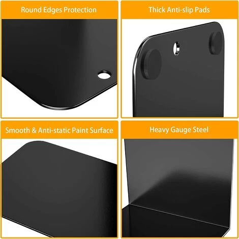 BF Serre-livres, Serre-livres En Métal Noir Pour Livres Lourds, (2pcs, 5.3x7.8x4) 6 BF Serre-livres, Serre-livres En Métal Noir Pour Livres Lourds, (2pcs, 5.3x7.8x4) – Image 4