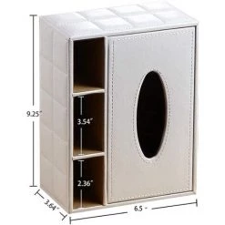 BF Couverture Multifonctionnelle De Boîte De Tissu De Télécommande De Crayon De Crayon De Cuir D'unité Centrale Pour La Chambre à Coucher Et Le Salon Blanc -Petit rangement Soldes Magasin 65273341 5