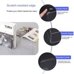 BF Paire De Serre-livres En Acrylique Boîte De Rangement étagère Bibliothèque Fournitures Scolaires De Bureau (2 Pièces, 3,9 X 3,9 X 5,1 Pouces) -Petit rangement Soldes Magasin 65274361 4