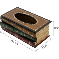 BF Vintage En Bois Antique Livre Boîte à Mouchoirs Couverture Porte-serviettes Décor à La Maison Salle De Bain Salon Cuisine Marron 8 BF Vintage En Bois Antique Livre Boîte à Mouchoirs Couverture Porte-serviettes Décor à La Maison Salle De Bain Salon Cuisine Marron -Petit rangement Soldes Magasin 65274409 2