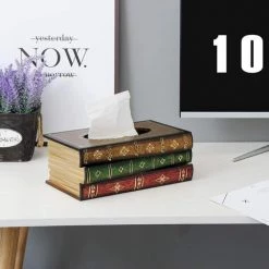 BF Vintage En Bois Antique Livre Boîte à Mouchoirs Couverture Porte-serviettes Décor à La Maison Salle De Bain Salon Cuisine Marron 11 BF Vintage En Bois Antique Livre Boîte à Mouchoirs Couverture Porte-serviettes Décor à La Maison Salle De Bain Salon Cuisine Marron -Petit rangement Soldes Magasin 65274409 5