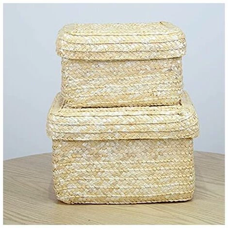 CSPARKV Panier De Rangement En Jonc De Mer, Panier De Fleurs Tissé, Panier à Linge En Osier, Boîte De Rangement, Boîte De Rangement Tissée à La Main, Grand Carré 7 CSPARKV Panier De Rangement En Jonc De Mer, Panier De Fleurs Tissé, Panier à Linge En Osier, Boîte De Rangement, Boîte De Rangement Tissée à La Main, Grand Carré – Image 5