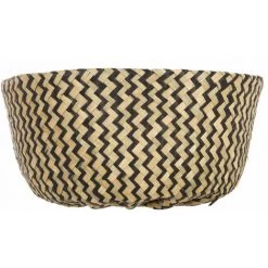 CSPARKV Panier Tressé à Motifs Contrastés Noir Vague 22 -Petit rangement Soldes Magasin 65413812 2