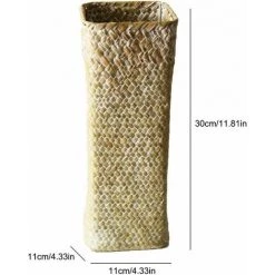 CSPARKV Vase En Rotin - Panier à Fleurs En Bambou - Décoration De Vase - Décoration D'intérieur Grand Vase 30 Cm -Petit rangement Soldes Magasin 65413919 2